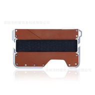 Dango Metal Card Holder RFID Anti-theft Brush Genuine Leather Wallet EDC Multifunctional Stainless S