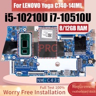Untuk Papan Utama Laptop Lenovo Yoga C740-14iml Nm-c431 I5-10210u I7-10510u 8gb 12gb Ram 5b20s42832 