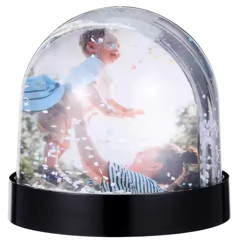 Photo Snow Globe with Base Diy Snow Globe with Sublimation Blank Paper Blank Picture Snow Globe Craf