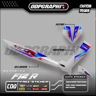 Striping fiz r transparent uv white sticker racing yamaha fizr force1 poswan f1zr Y-FZR-017 stiker m