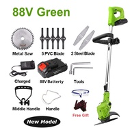 Mesin Rumput Bateri  Grass Cutter Trimmer Lawn Mower Elektrik Wireless Rechargeable Mesin Potong Rum