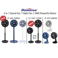 Homelux 2 in 1 Stand Fan/Table Fan/Living Fan/Kipas Stand/Kipas Meja | 90W Powerful Motor | HSF108PW