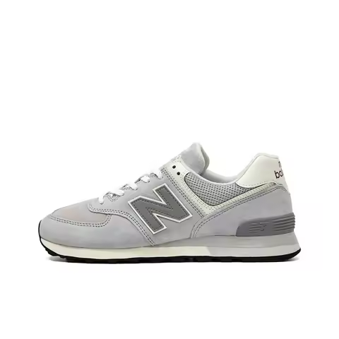 New Balance NB 574 Retro Fabric Leather Low-Cut Casual Running Shoes for Men and Women, Gray