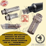 Universal 51mm Motorcycle Akrapovic Exhaust Silencer Inlet SC Project Muffler Removable DB Killer De