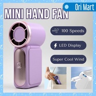 【 100 Speed 】X688 Portable Handheld Mini Fan Rechargeable Cooling Fan With LED Display Fan Cooler Ta