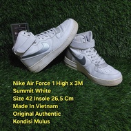 Sepatu Sneakers Casual Nike AF1 High X 3M Size 42 Insole 26,5 Cm Original Authentic Preloved