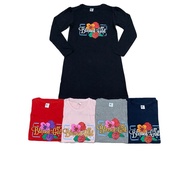 Size 6-13 tahun Baju T-shirt Labuh Lengan Panjang Kanak-Kanak Perempuan Glitter Print Blessed Girl