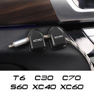 4PCS Self Adhesive Mini Hooks For Volvo XC90 XC60 C30 T6 S60 C70 XC40 V40 XC70 V70 V60 V50 S80 S40 A