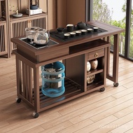 Mobile Integrated Office Household Tea-Boiling Small Balcony Table Chair Tea Solid Wood Wholesale Ta