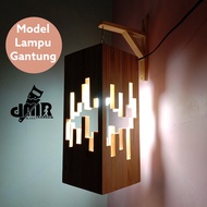 Lampu Tidur Meja Nakas Hias Gantung Dinding Teras Cafe Kayu Rustic Jepang Antik Wooden Table Desk La