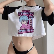 Femboy crop top vintage  Grunge cropped harajuku corset coquette Streetwear 2000s girls tshirt