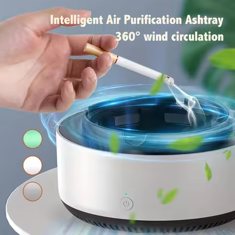 Smart Cigarette Ashtray Air Purifier Anion Purification Practical Automatic Purifier Ashtray Portabl