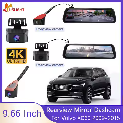 Car Rear View Mirror Dashcam 4K For Volvo XC60 2009 2010 2011 2012 2013 2014 2015 Front View Rearvie