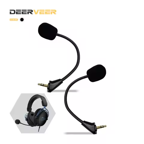 DEERVEER 1 Pcs of Replacement Game Mic Detachable Microphone Boom for HyperX Cloud Alpha,Alpha S Hea