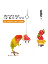 1只鸚鵡用品水果蔬菜叉玉米鉤餵食器