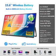 Wireless Portable Monitor Built-in 8000mAh Battery 15.6/18.5/23.8inch 1080P FHD 100Hz/120Hz USB-C HD