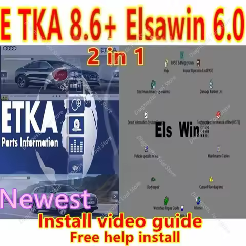 2025 Etka 8.6 + elsawin 6.0 for A-udi for V-W Auto Car Repair Software Group Vehicles Electronic Par