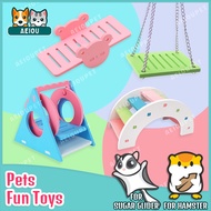 AEIOU😺 Mainan Sangkar Rumah Hamster Sugar Glider Pet Toys Seesaw Triangle Swing Bridge Accessories