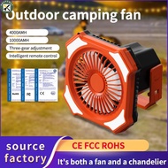 Boupower Camping Tent Fan Multifunctional 10000mAh Power Bank LED Lantern Portable Camping Fan USB Beach Fan With Hook