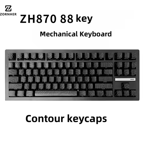 ZORNHER ZH870 Mechanical Keyboard Customized Keycap Wireless Three Mode RGB Customized E-sports Game