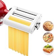 Pasta Maker 3-in-1 Attachment for KitchenAid Stand Mixers, Including Fettuccine and Spaghetti Cutter, Pasta Sheet Roller, Pasta Maker Accessories and Cleaning Brush