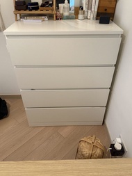 IKEA malm 白色四抽屜櫃