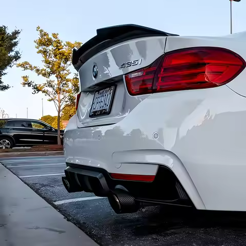 PSM Style Carbon Look Gloss Black Car Rear Trunk Spoiler Wings For BMW F32 420d 420i 428i 430i 430d 