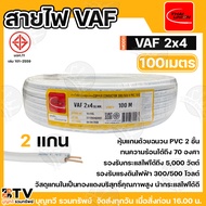 THAI UNION Wire VAF 2X4 SQMM. 2 Cores Pressure Resistant 300/500 Full Copper 100 Meters Per Roll