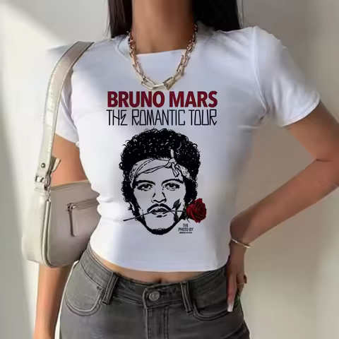 New Crop Top Bruno Mars The Romantic 2026 Tour Tee Bruno Mars T-shirt Unisex T-shirt Tops