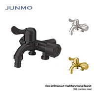 JUNMO Bathroom Faucet 3-Way 304 Stainless Steel Three Way Multifunctional