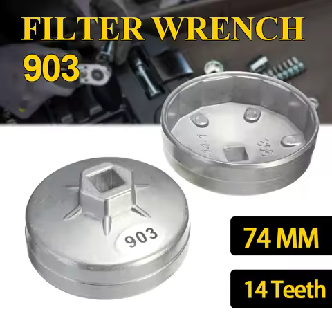 74MM Oil Filter Socket Wrench Auto Tool End Cap Oil Filter Wrench Aluminum 903 14 Teeth Auto Hand To