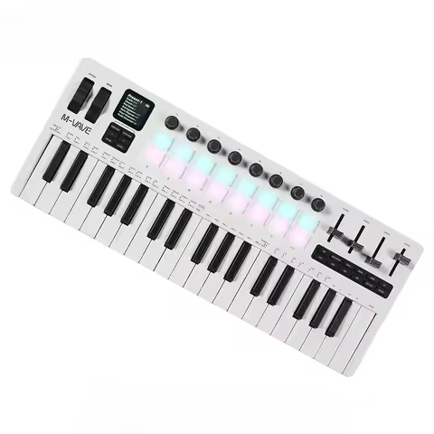 M-VAVE SMK-37 Pro 37Key MIDI Controller Keyboard Built-in Synthesizer 16 RGB Pads Bluetooth Wireless