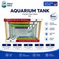SOBO Aquarium Kaca Tank Crystal Clear Glass[60cm/50cm/40cm/35cm/30cm]-Tank 2kaki/Tank ikan/Aquarium 