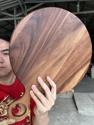 เขียง เขียงไม้จามจุรี เขียงวงกลมมีหู จัมโบ้ ขนาด13นิ้ว ไม้แท้ Wooden cutting board FOOD GRADE ออกใบก