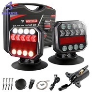 US Plug Wireless Trailer Light Kit Rechargeable Magnetic LED Tow Lights IP67 Waterproof for Trucks B