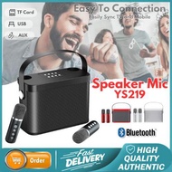 YS-219 SPEAKER BLUETOOTH KARAOKE DUAL MIC WIRELESS – SUARA SUPER BASS EFEK ECHO & VOICE CHANGER