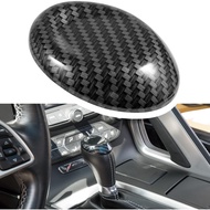 E-cowlboy Carbon Fiber Gear Shift Knob Head Cover Trim Sticker for Chevrolet Corvette C7 Z06 Z51 ZR1
