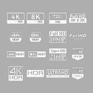[Metal Sticker 26] 4k Video Screen Certification Logo Sticker TV HD Fever 8k Playback Display Video 