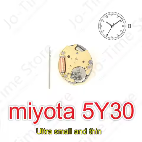 Miyota 5Y30 Japan Quartz Movement - Three-Hand Calendarless Small Design Ideal for Accessory-Type Wa