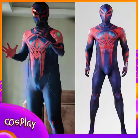Spider Man 2099 Cosplay Costume Miguel O'Hara Superhero Jumpsuit Halloween Comic-Con Props Bodysuit 