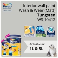 Dulux Interior Wall Paint - Tungsten (WS 10412) (Washable / KidProof / Anti-Viral) (Wash &amp; Wear Matt) - 1L / 5L