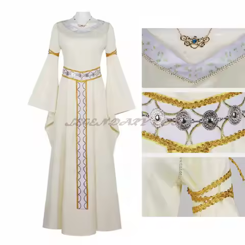 The Two Towers Eowyn Cosplay Costume White Dresses Halloween Party Cosplay Eowyn Props