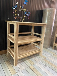 T.T.shop แพร่ โต๊ะทีวี 3 ชั้น โต๊ะ 80*50สูง80cm.โต๊ะวางทีวี โต๊ะวางทีวีไม้ โต๊ะวางของ ชั้นวาง ชั้นวา
