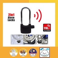 2 in 1 Waterproof Siren Alarm Padlock Alarm Lock For Motorcycle Short Bicycle - Kunci Mangga Siren K