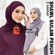 [Sulam Penuh] Shawl 2 Meter Chiffon Sulam Keliling Berombak / Shawl Chiffon / Shawl Nikah