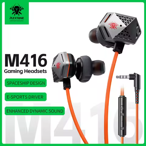 PLEXTONE M416 Gaming Earphones In Ear Delta PUBG Gaming Dedicated Listening and Debating Position FP