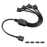 UPHERE ARGBファン用電源ケーブル 4分岐ケーブル アドレサブルLED用5V3ピンARGBヘッダーコネクタ RGBファンやLEDテープ増設用【53ARGB】 ...