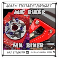 SCREW STAINLESS STEEL GR5 FOOTREST & SPOCKET SKRU TITANIUM GR5 SCREW VIETNAM SALAYA SPOCKET COVER WA