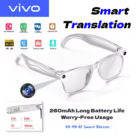 VIVO 4K HD AI Smart Glasses GPT100MP Multifunctional Camera Chat Bluetooth Call Voice Assistant Musi