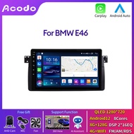 Acodo Android12 9นิ้วรถวิทยุสำหรับBMW E46 M3 X5 1998-2006 4G Wifiเครื่องเล่นวิดีโอมัลติมีเดีย2DinนำทางGPS Carplay Android Auto 8G RAM 128G ROM 8Cores DVD AudioสเตอริโอบลูทูธAM FM Mirror Linkสเตอริโอรถวิทยุเครื่องเสียงติดรถยนต์พร้อมกรอบ